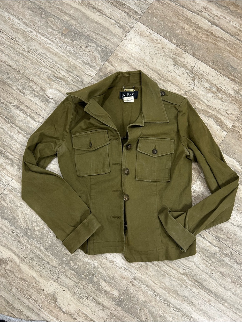 A.B.S. Olive Green Utility Jacket with Chest Pockets